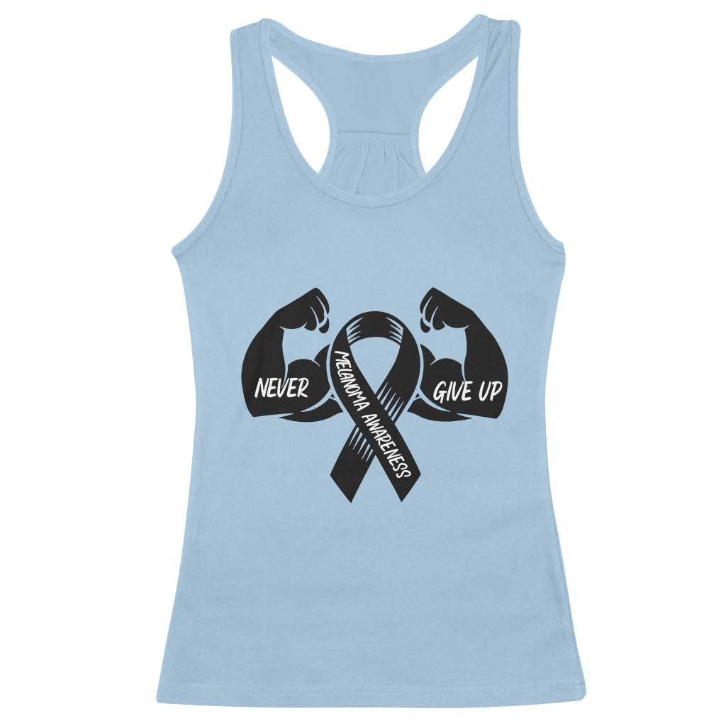 Melanoma Awareness Warrior Racerback Tank Top Never Give Up
