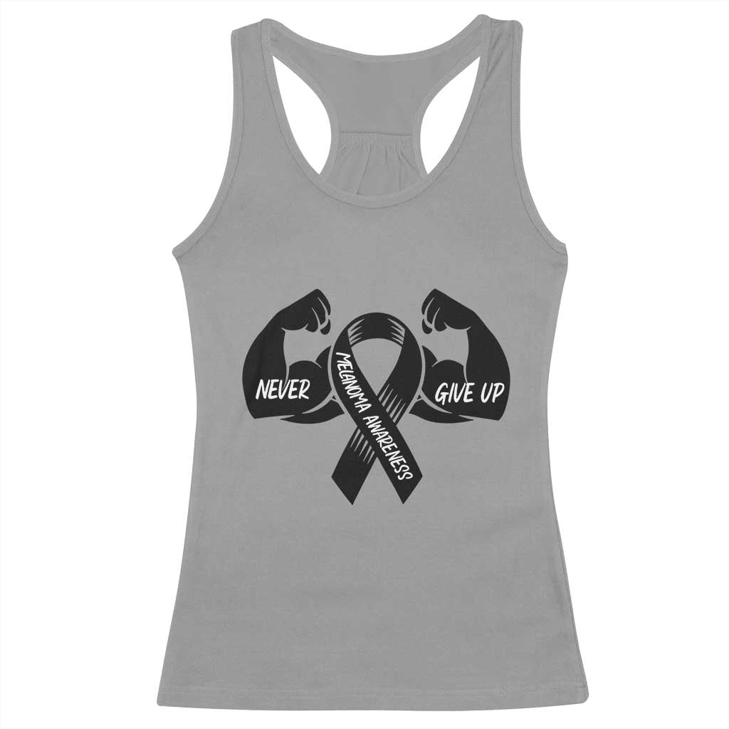 Melanoma Awareness Warrior Racerback Tank Top Never Give Up