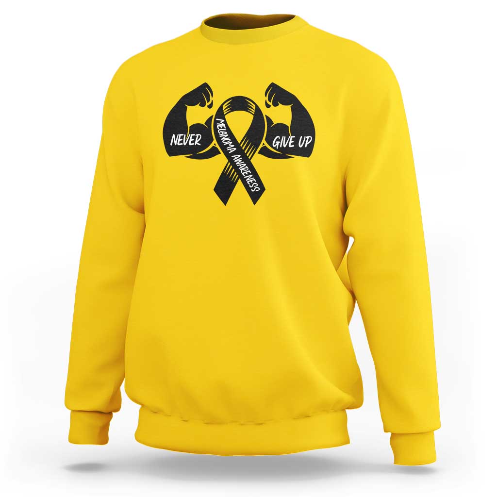 Melanoma Awareness Warrior Sweatshirt Never Give Up
