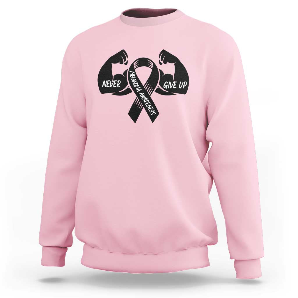 Melanoma Awareness Warrior Sweatshirt Never Give Up