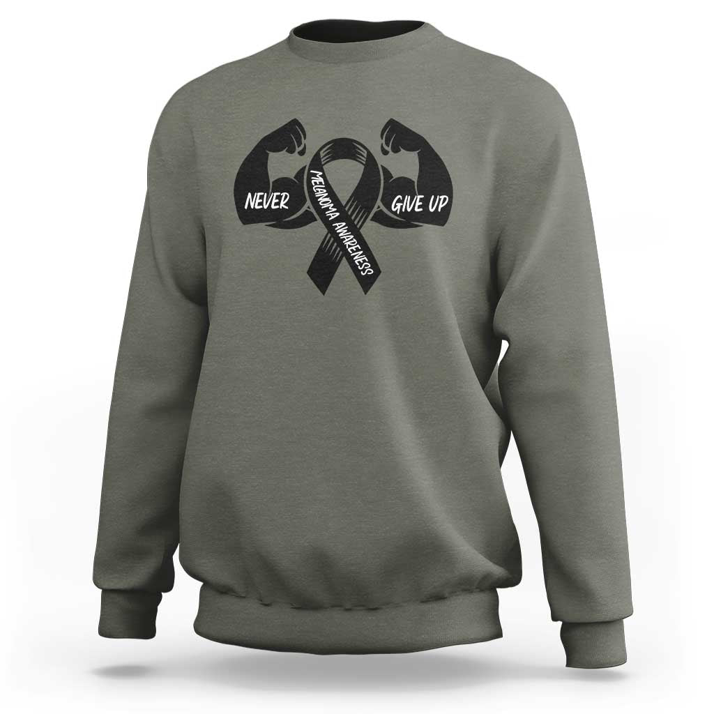 Melanoma Awareness Warrior Sweatshirt Never Give Up