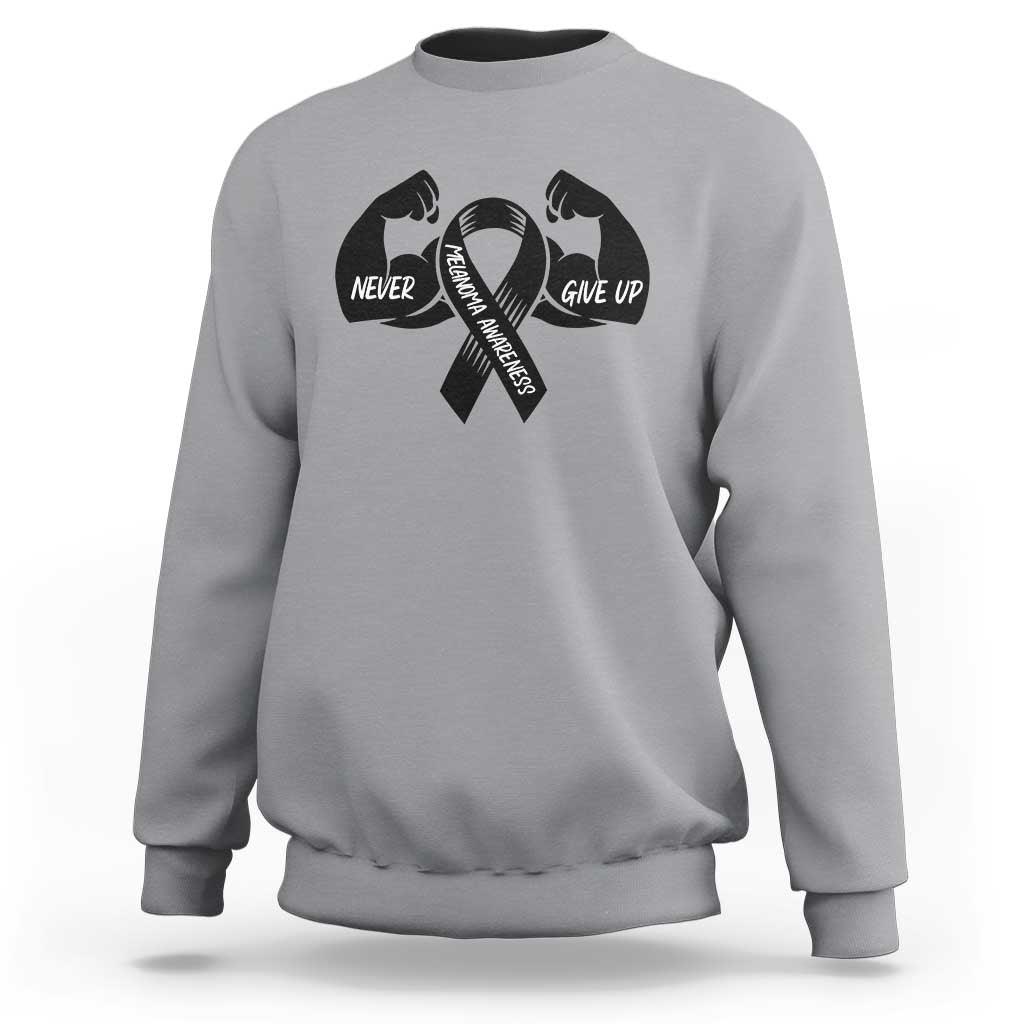 Melanoma Awareness Warrior Sweatshirt Never Give Up