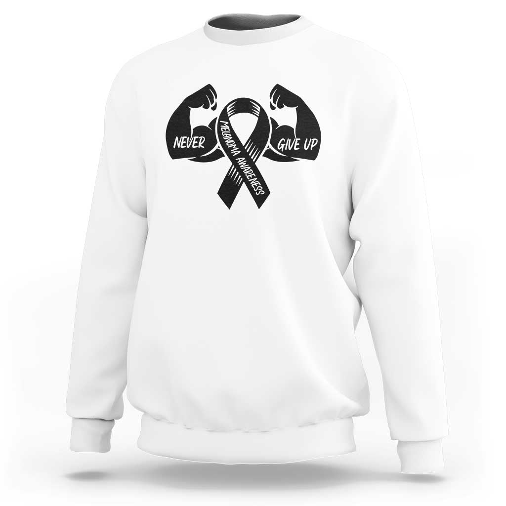 Melanoma Awareness Warrior Sweatshirt Never Give Up