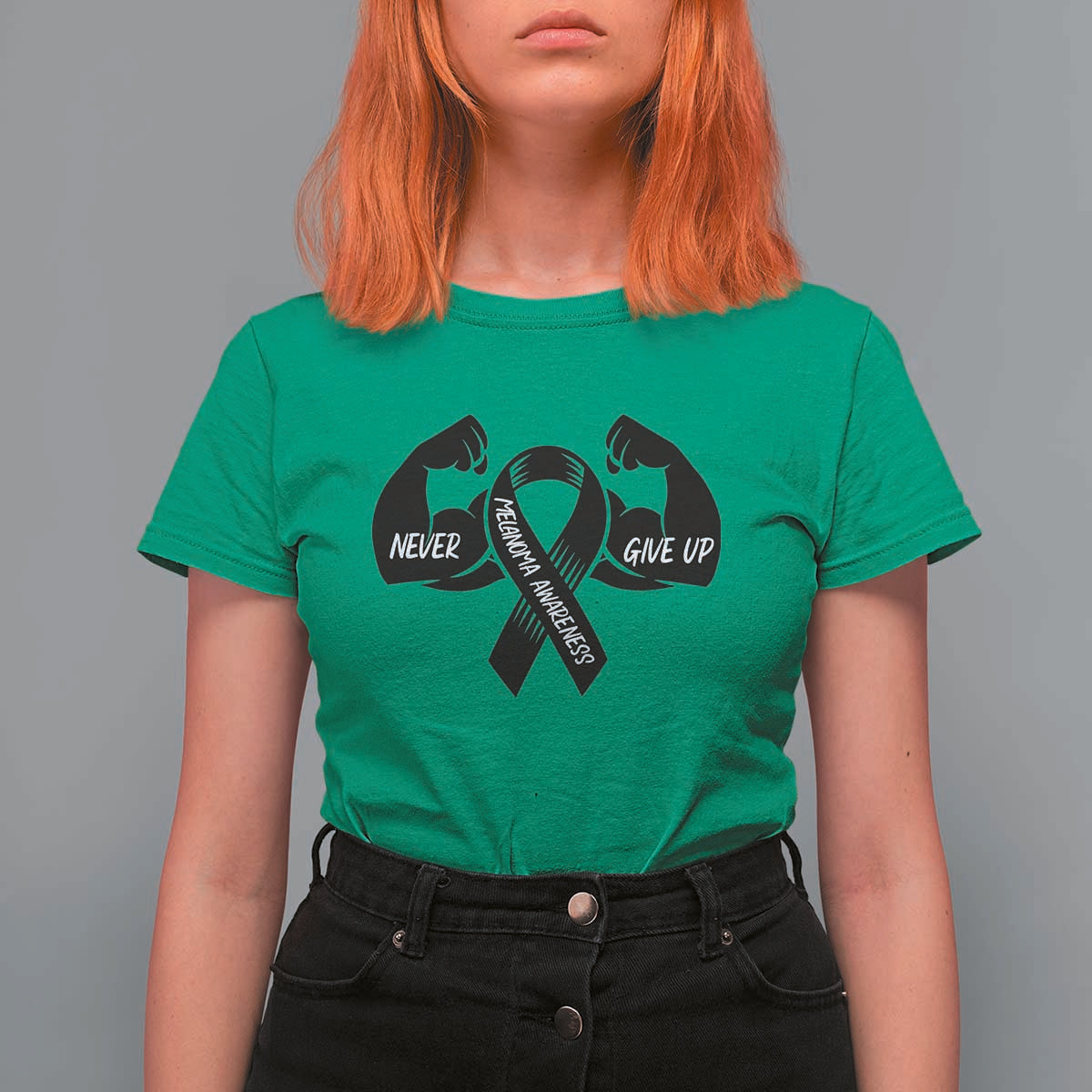 Melanoma Awareness Warrior T Shirt For Women Never Give Up