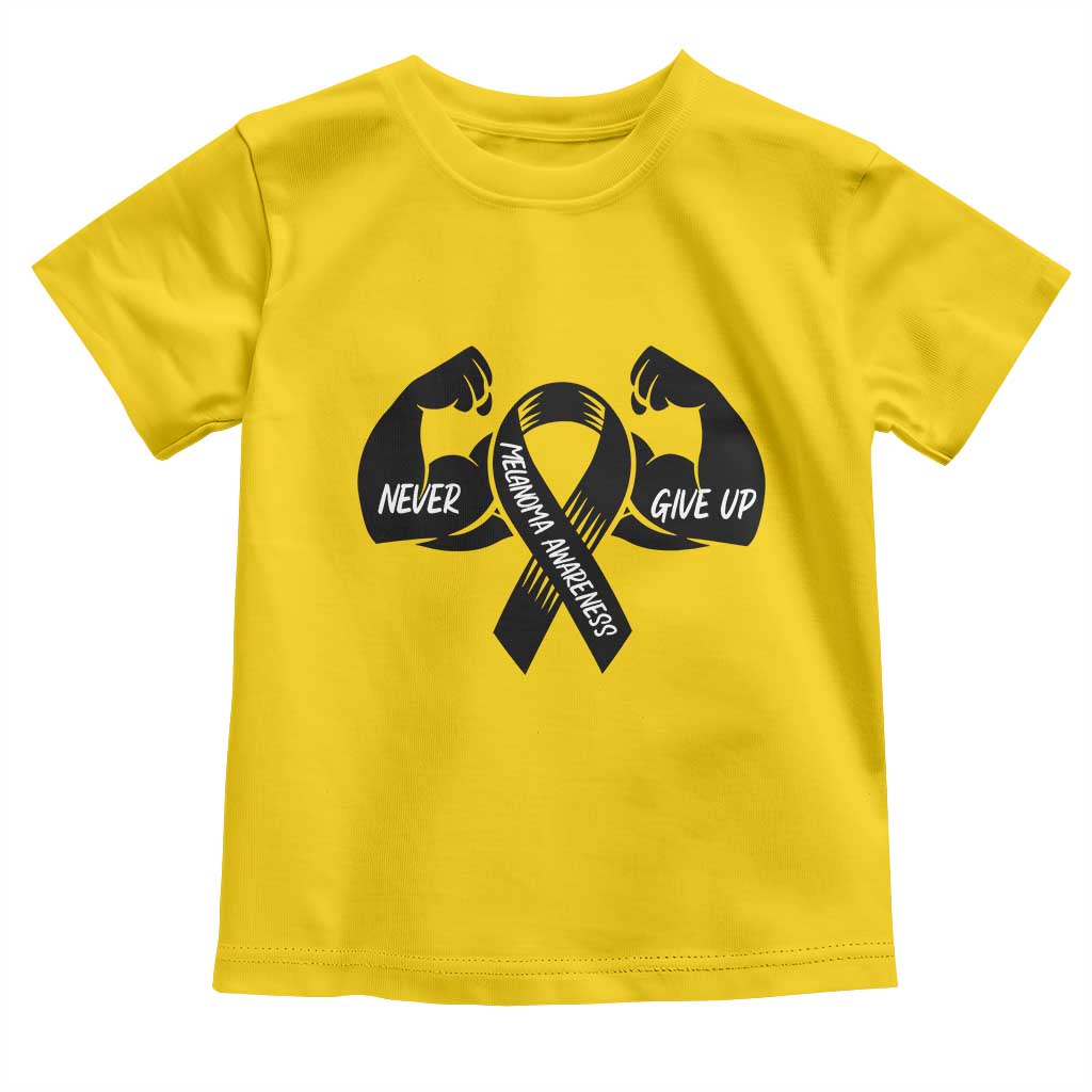 Melanoma Awareness Warrior Toddler T Shirt Never Give Up