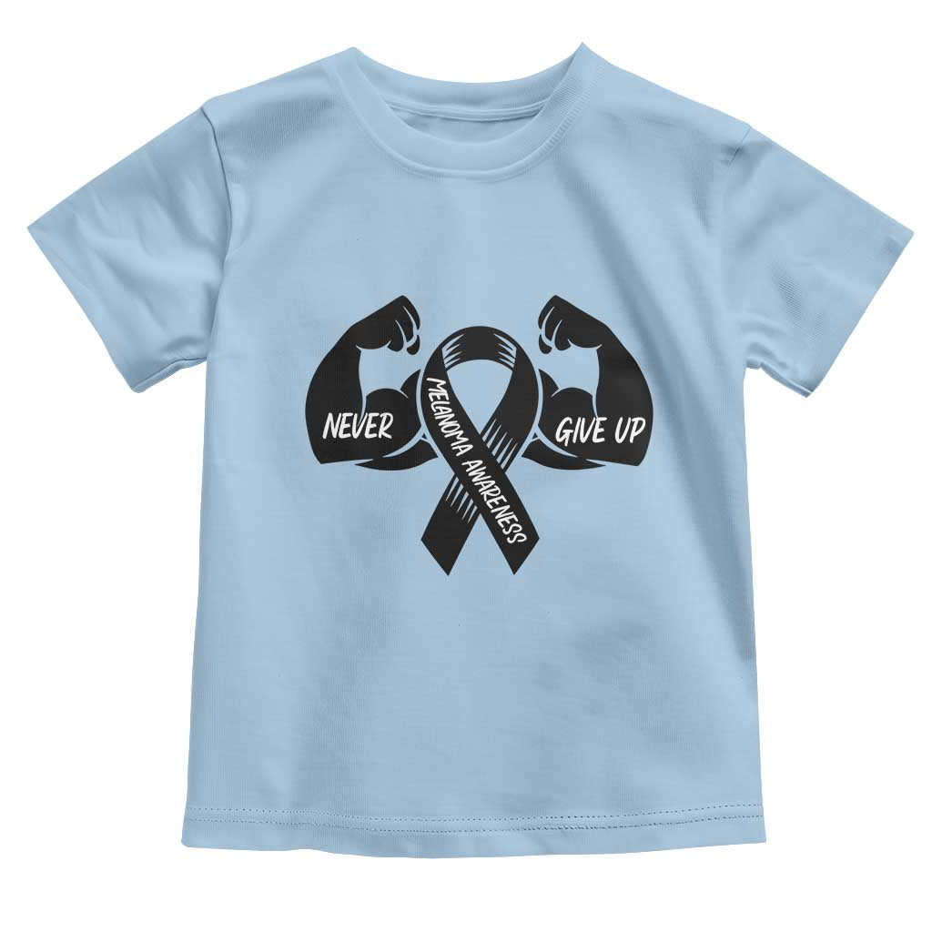 Melanoma Awareness Warrior Toddler T Shirt Never Give Up