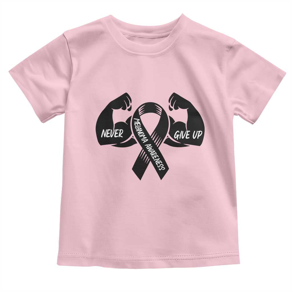 Melanoma Awareness Warrior Toddler T Shirt Never Give Up