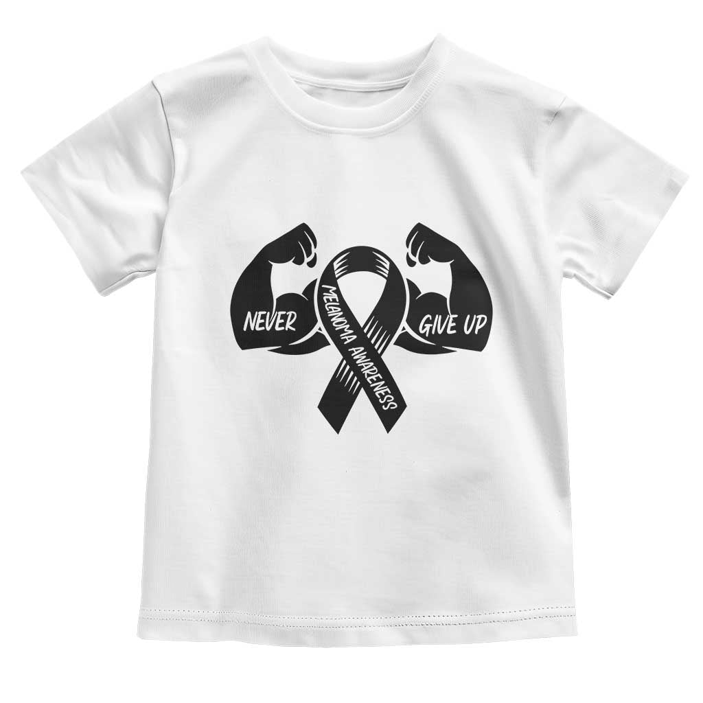 Melanoma Awareness Warrior Toddler T Shirt Never Give Up