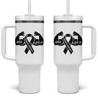 Melanoma Awareness Warrior Tumbler With Handle Never Give Up