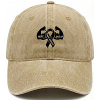 Melanoma Awareness Warrior Washed Cotton Baseball Cap Never Give Up