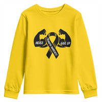 Melanoma Awareness Warrior Youth Sweatshirt Never Give Up