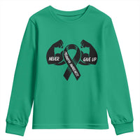 Melanoma Awareness Warrior Youth Sweatshirt Never Give Up