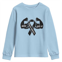 Melanoma Awareness Warrior Youth Sweatshirt Never Give Up
