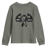 Melanoma Awareness Warrior Youth Sweatshirt Never Give Up