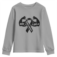 Melanoma Awareness Warrior Youth Sweatshirt Never Give Up