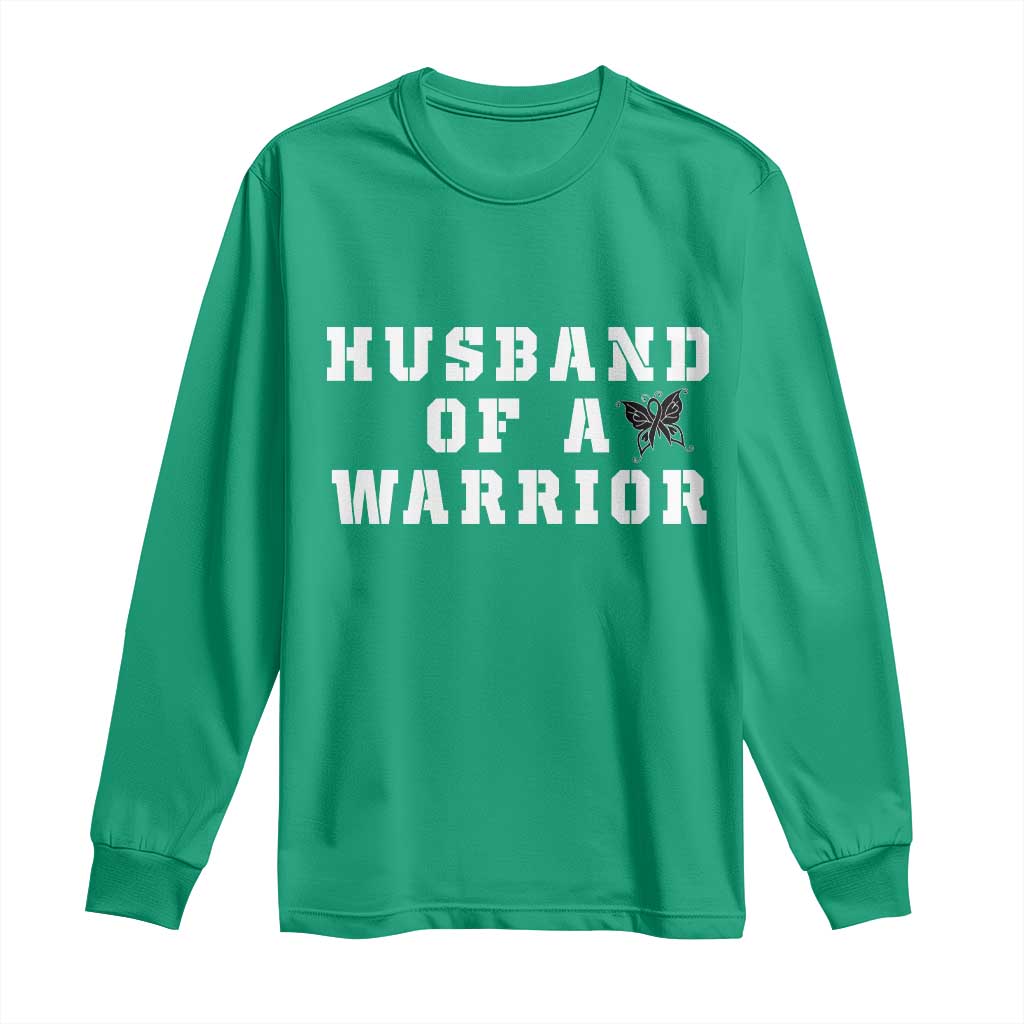 Husband Of A Warrior Long Sleeve Shirt Melanoma Awareness Wife Support
