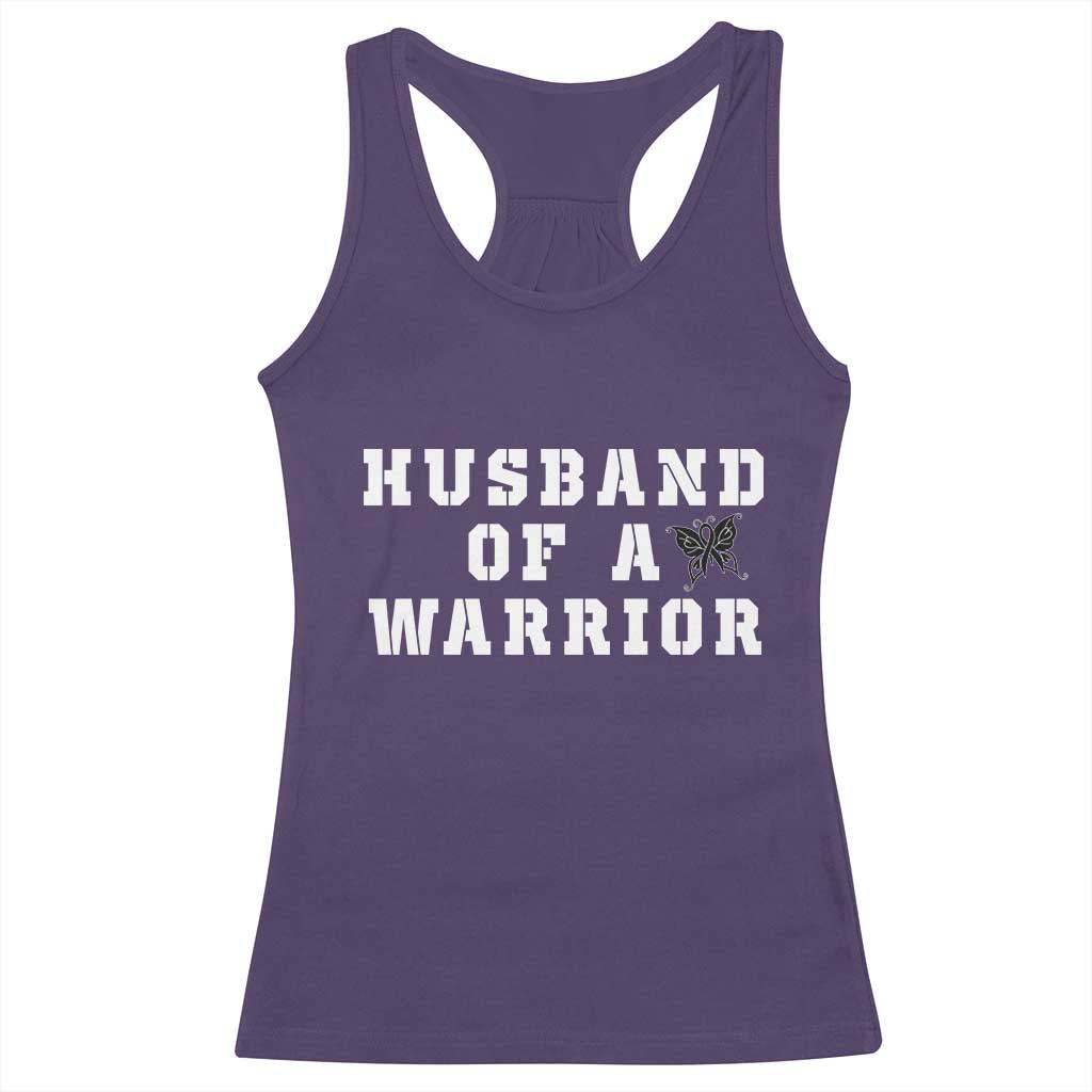 Husband Of A Warrior Racerback Tank Top Melanoma Awareness Wife Support