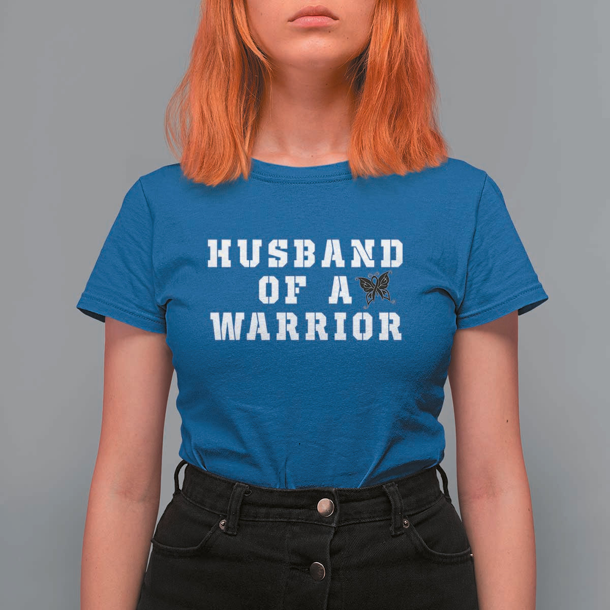 Husband Of A Warrior T Shirt For Women Melanoma Awareness Wife Support