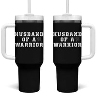 Husband Of A Warrior Tumbler With Handle Melanoma Awareness Wife Support