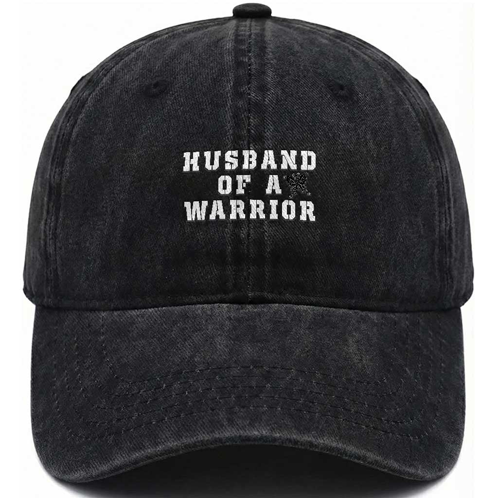 Husband Of A Warrior Washed Cotton Baseball Cap Melanoma Awareness Wife Support