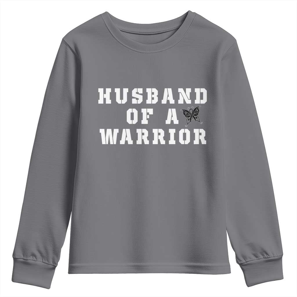 Husband Of A Warrior Youth Sweatshirt Melanoma Awareness Wife Support