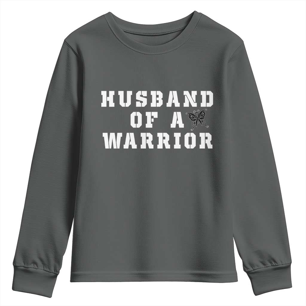Husband Of A Warrior Youth Sweatshirt Melanoma Awareness Wife Support