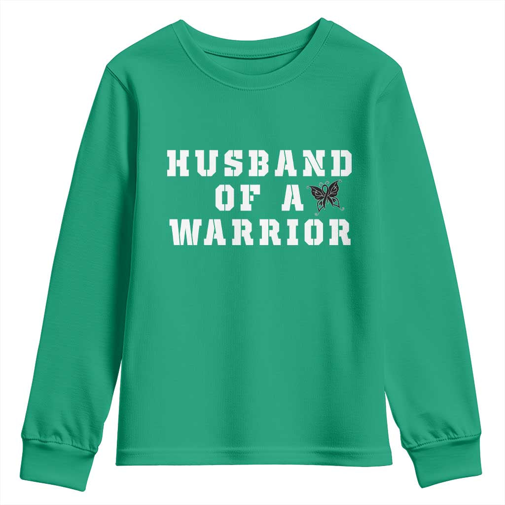 Husband Of A Warrior Youth Sweatshirt Melanoma Awareness Wife Support
