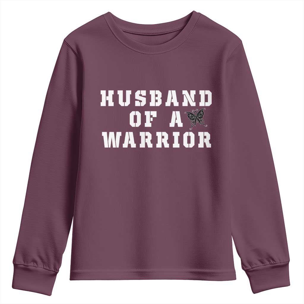 Husband Of A Warrior Youth Sweatshirt Melanoma Awareness Wife Support