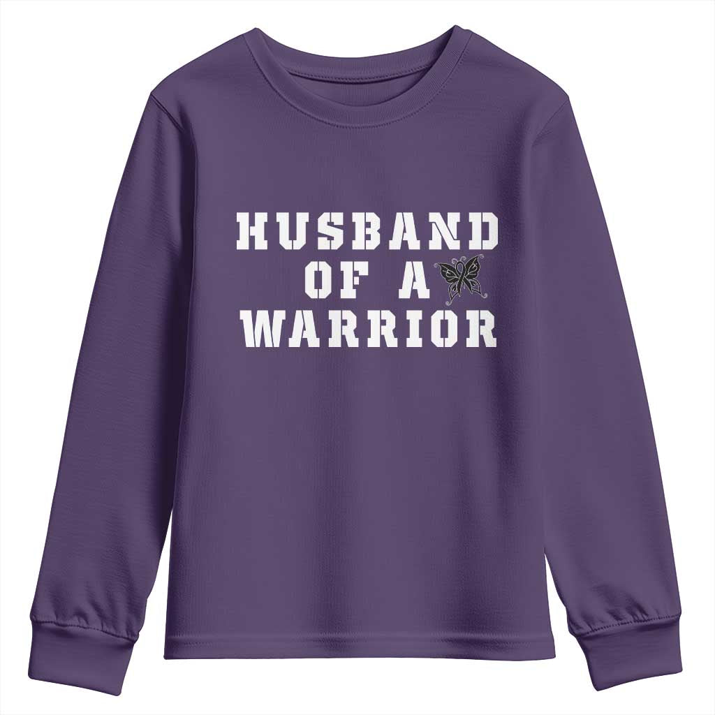 Husband Of A Warrior Youth Sweatshirt Melanoma Awareness Wife Support