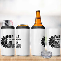 Skin Cancer Survivor Warrior 4 in 1 Can Cooler Tumbler Pale Is The New Tan