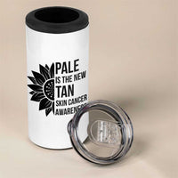 Skin Cancer Survivor Warrior 4 in 1 Can Cooler Tumbler Pale Is The New Tan