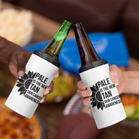 Skin Cancer Survivor Warrior 4 in 1 Can Cooler Tumbler Pale Is The New Tan