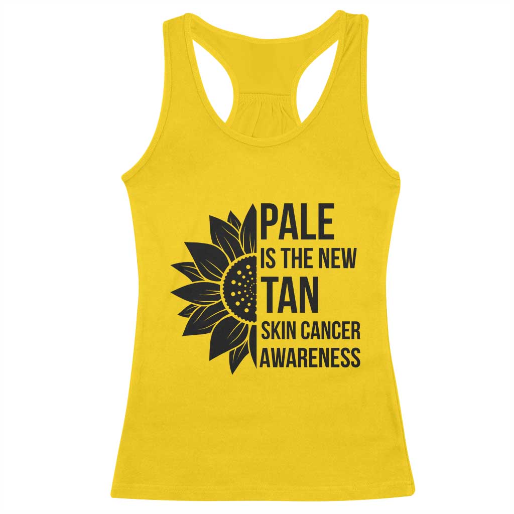 Skin Cancer Survivor Warrior Racerback Tank Top Pale Is The New Tan