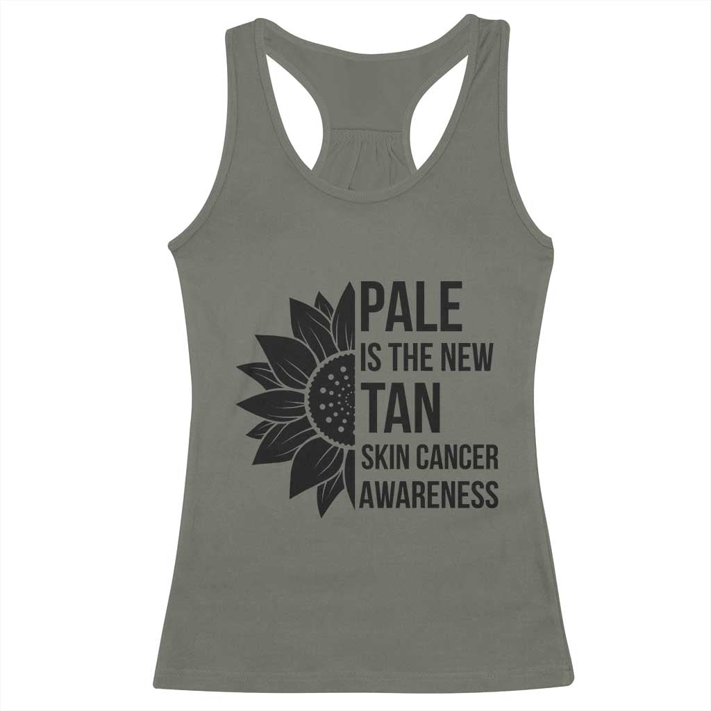 Skin Cancer Survivor Warrior Racerback Tank Top Pale Is The New Tan