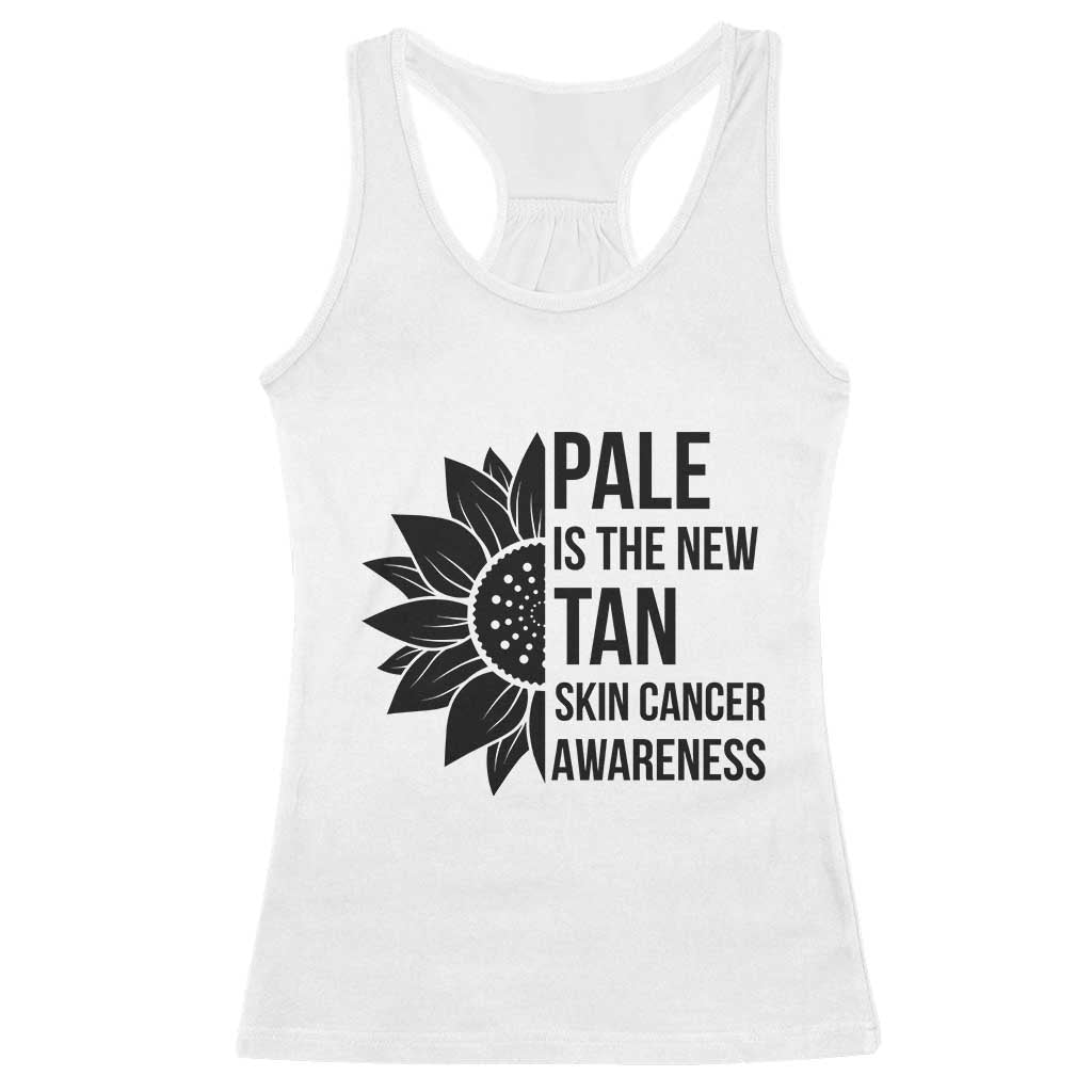 Skin Cancer Survivor Warrior Racerback Tank Top Pale Is The New Tan