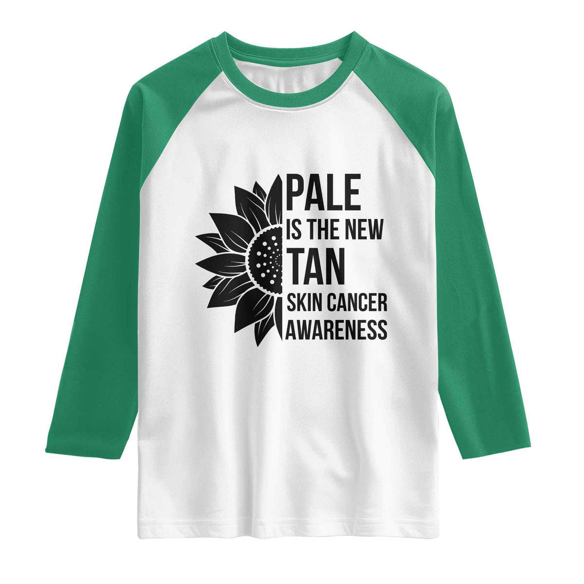Skin Cancer Survivor Warrior Raglan Shirt Pale Is The New Tan