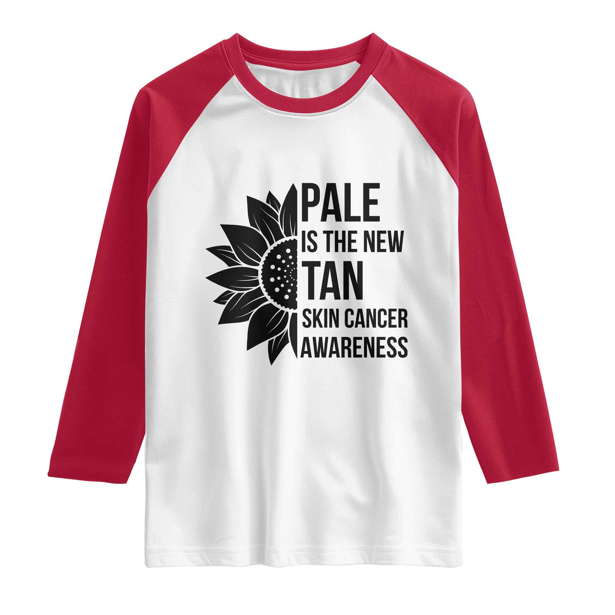 Skin Cancer Survivor Warrior Raglan Shirt Pale Is The New Tan
