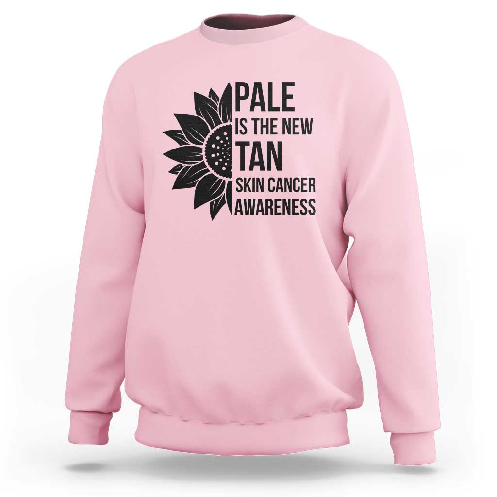 Skin Cancer Survivor Warrior Sweatshirt Pale Is The New Tan