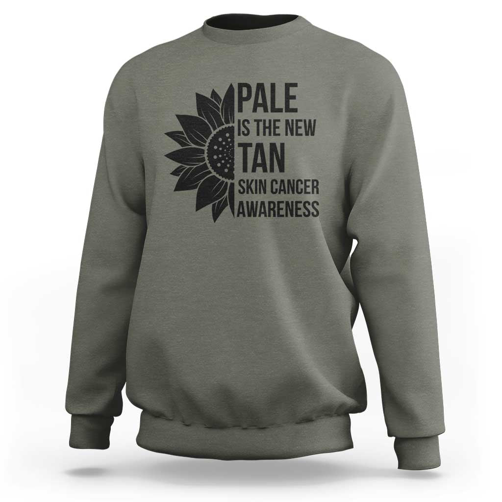 Skin Cancer Survivor Warrior Sweatshirt Pale Is The New Tan