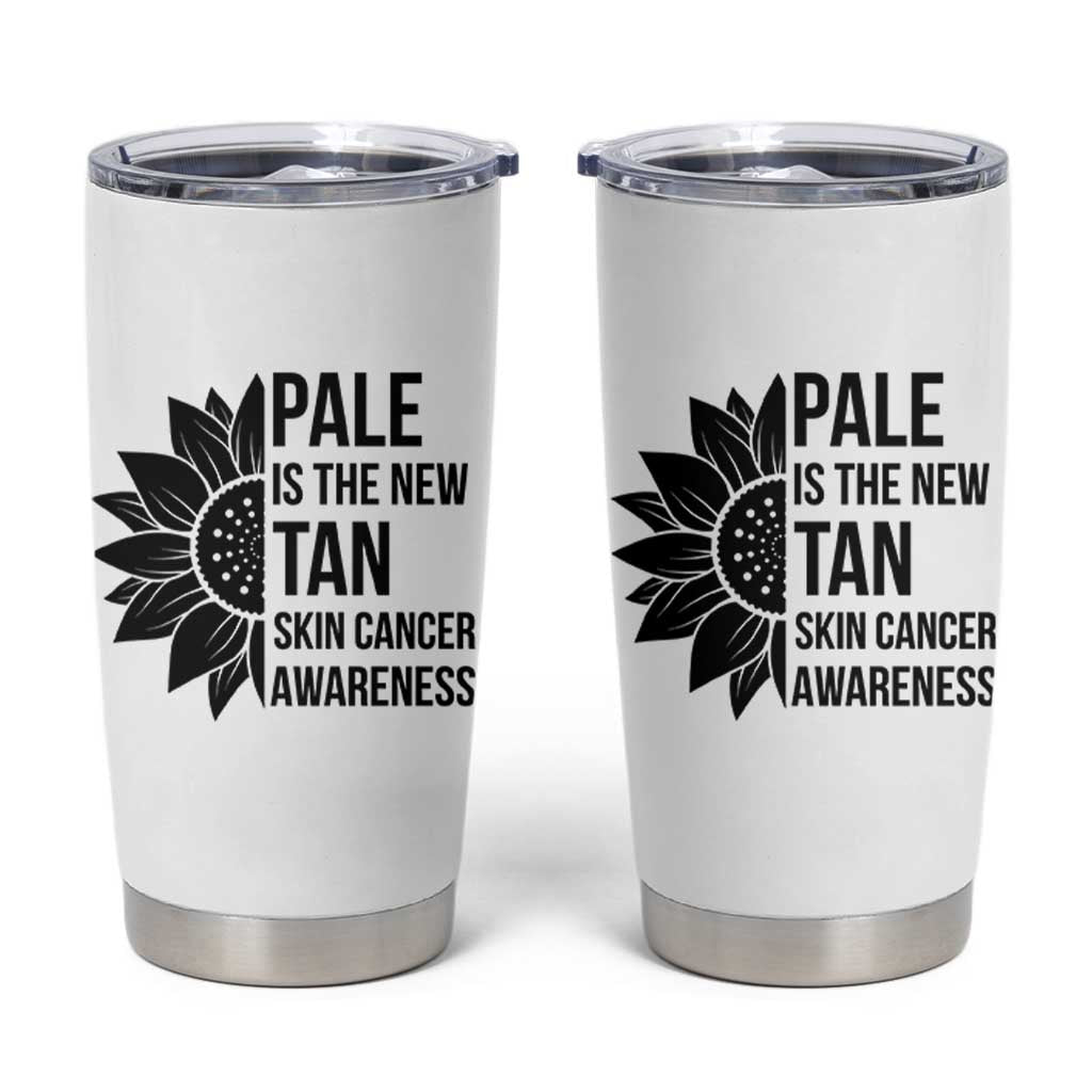 Skin Cancer Survivor Warrior Tumbler Cup Pale Is The New Tan