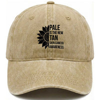 Skin Cancer Survivor Warrior Washed Cotton Baseball Cap Pale Is The New Tan