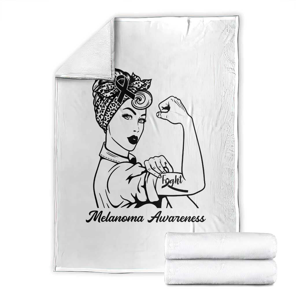 Melanoma Awareness Strong Woman Throw Blanket Feminist Warrior