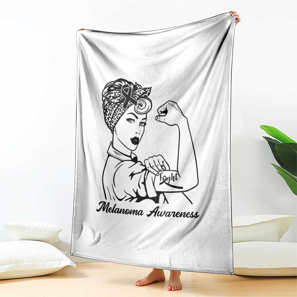 Melanoma Awareness Strong Woman Throw Blanket Feminist Warrior