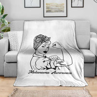 Melanoma Awareness Strong Woman Throw Blanket Feminist Warrior
