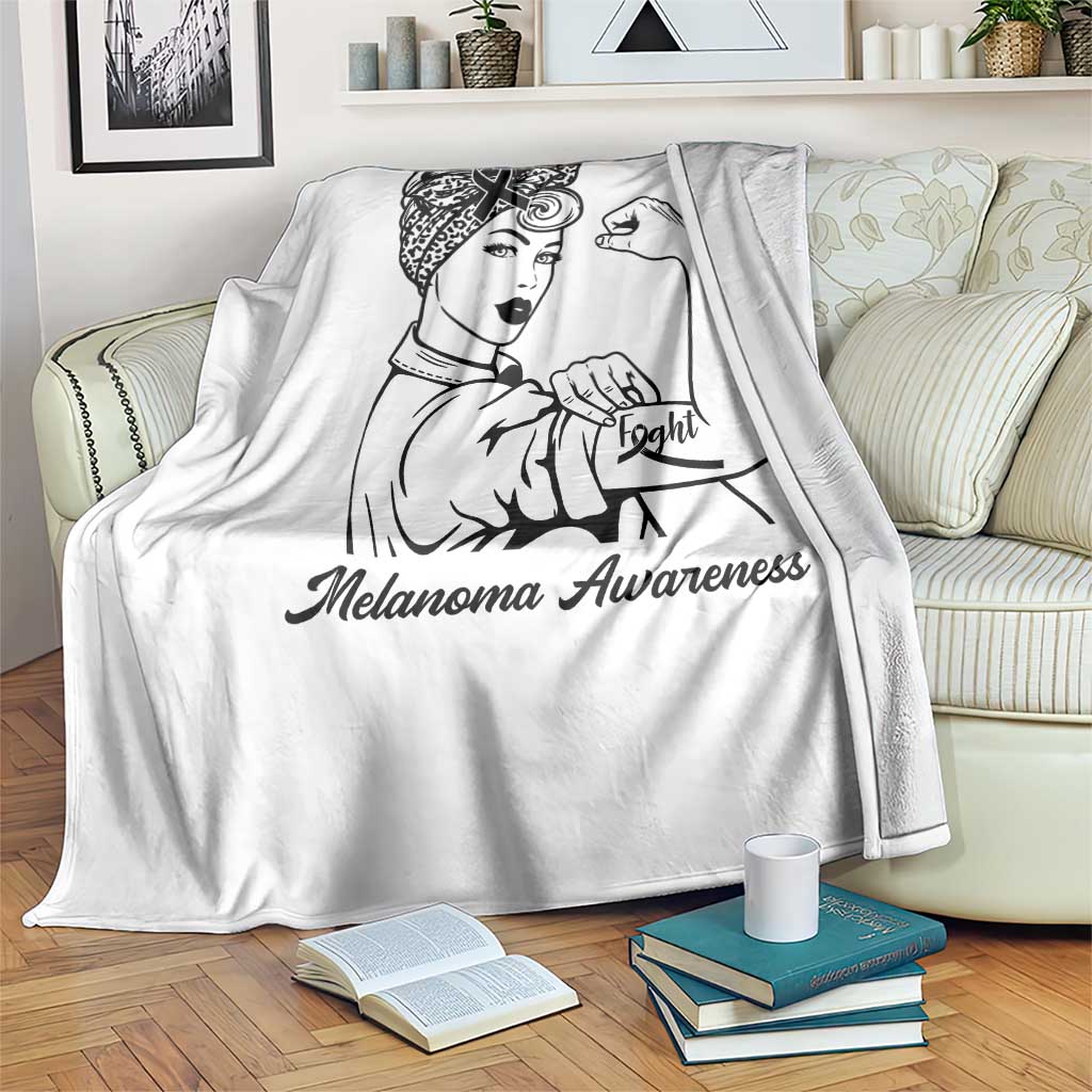 Melanoma Awareness Strong Woman Throw Blanket Feminist Warrior