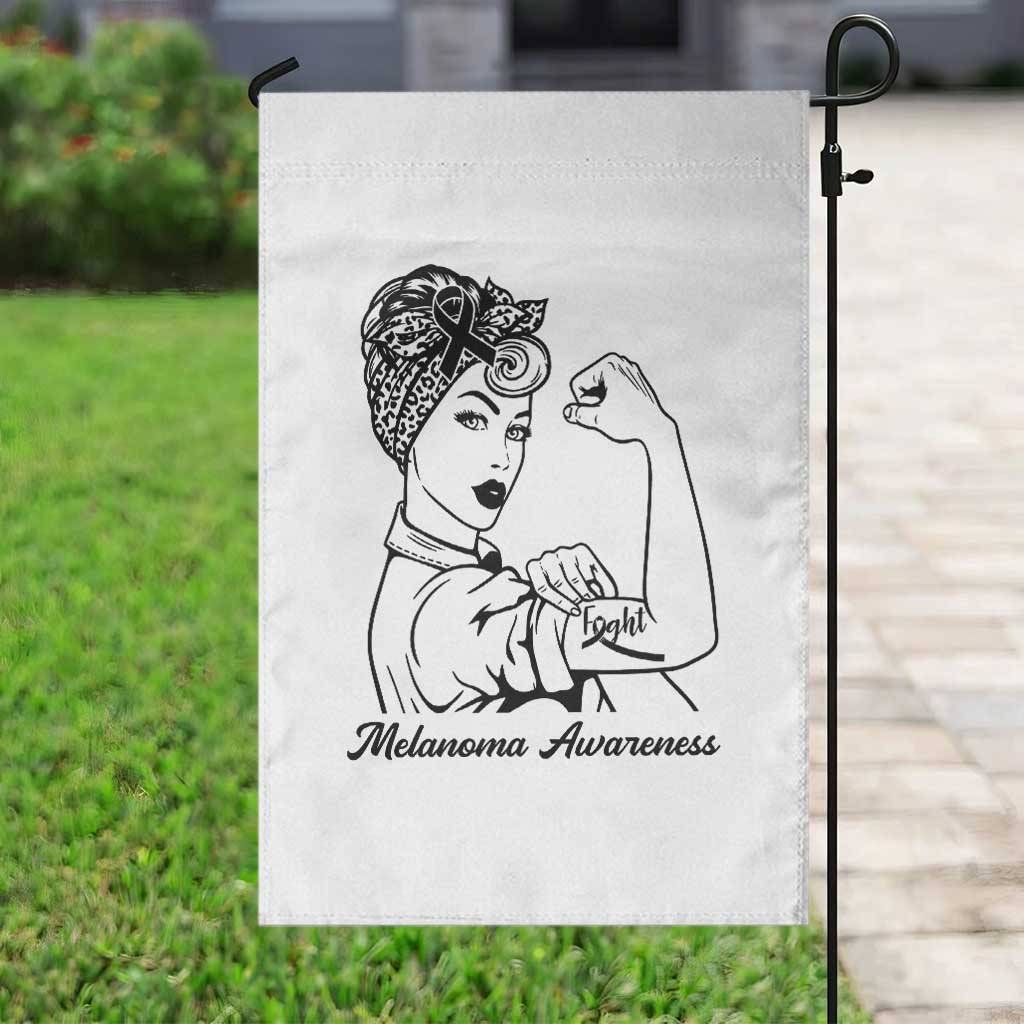 Melanoma Awareness Strong Woman Garden Flag Feminist Warrior