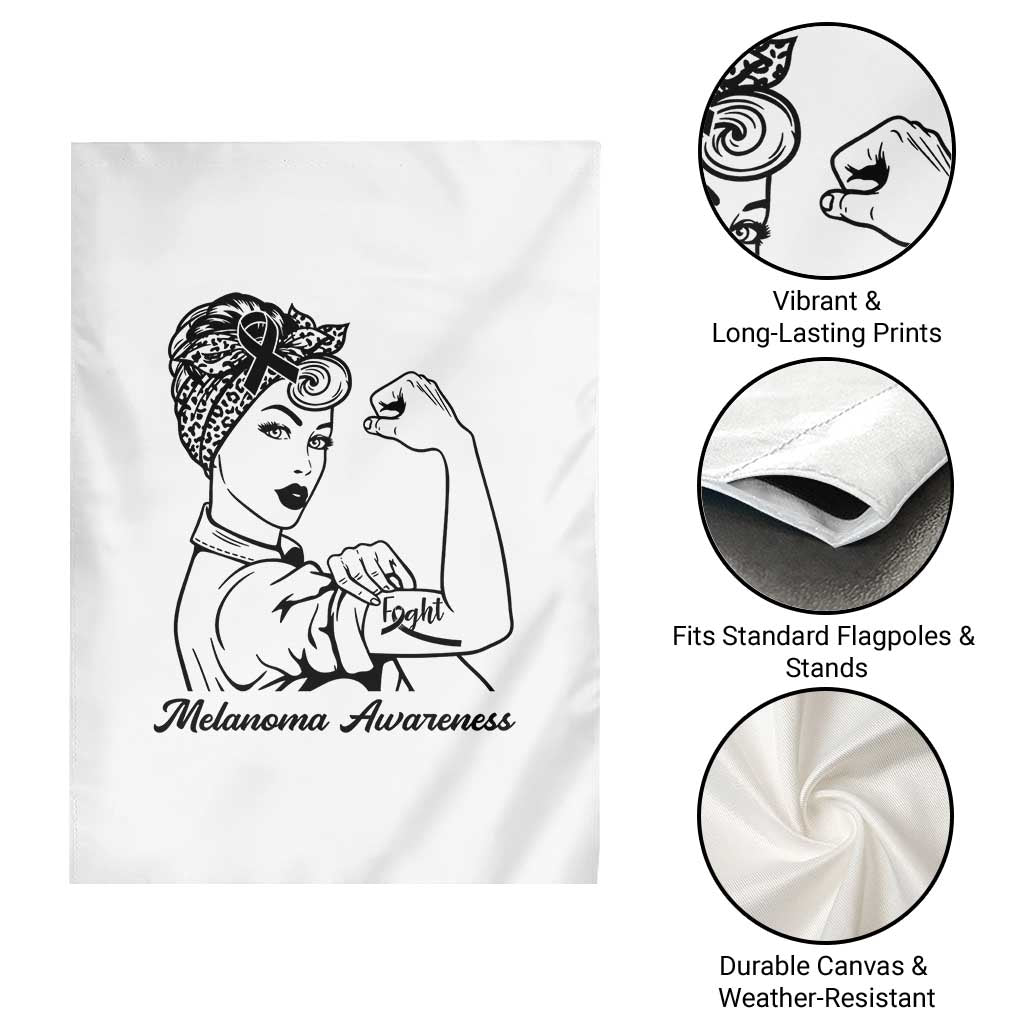 Melanoma Awareness Strong Woman Garden Flag Feminist Warrior