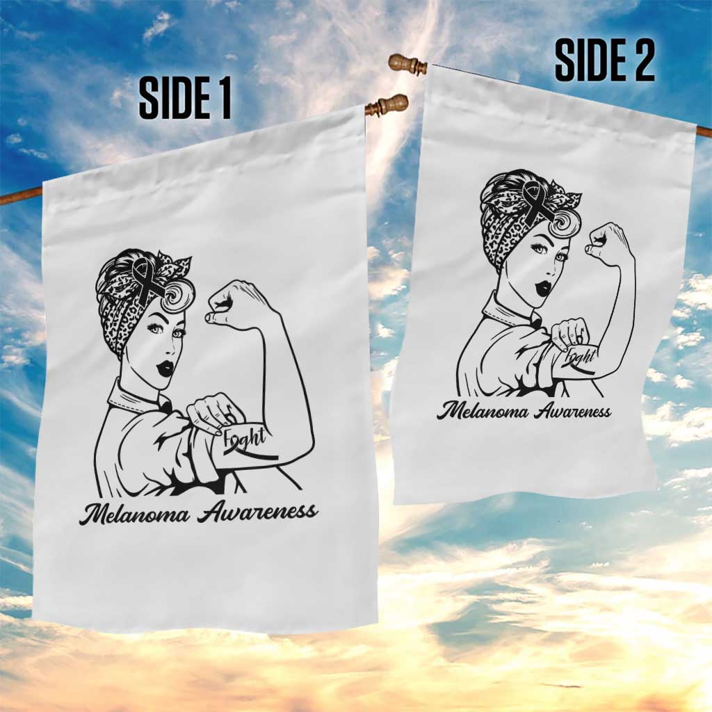 Melanoma Awareness Strong Woman Garden Flag Feminist Warrior