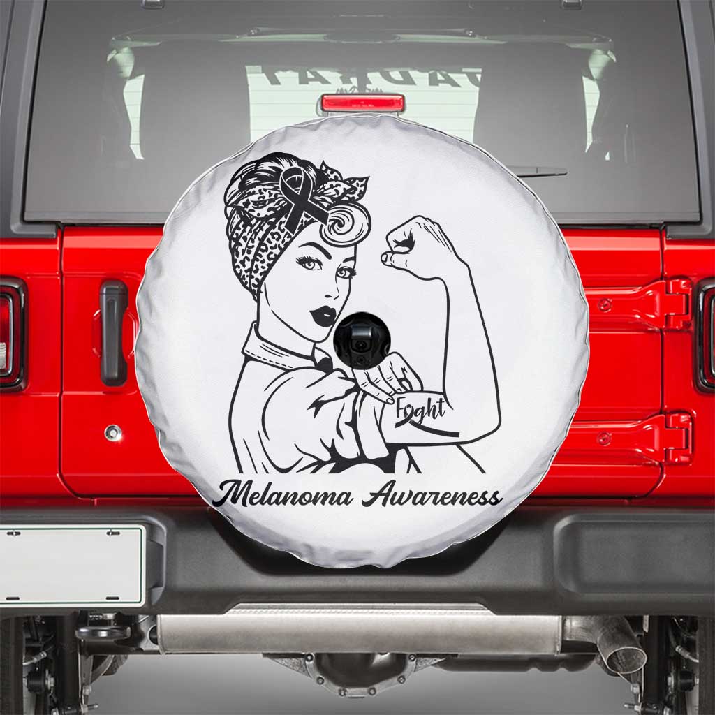 Melanoma Awareness Strong Woman Spare Tire Cover Feminist Warrior