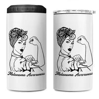 Melanoma Awareness Strong Woman 4 in 1 Can Cooler Tumbler Feminist Warrior
